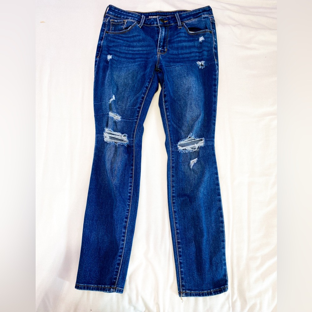 Old Navy Mid-rise Pop Icon Skinny ripped jeans